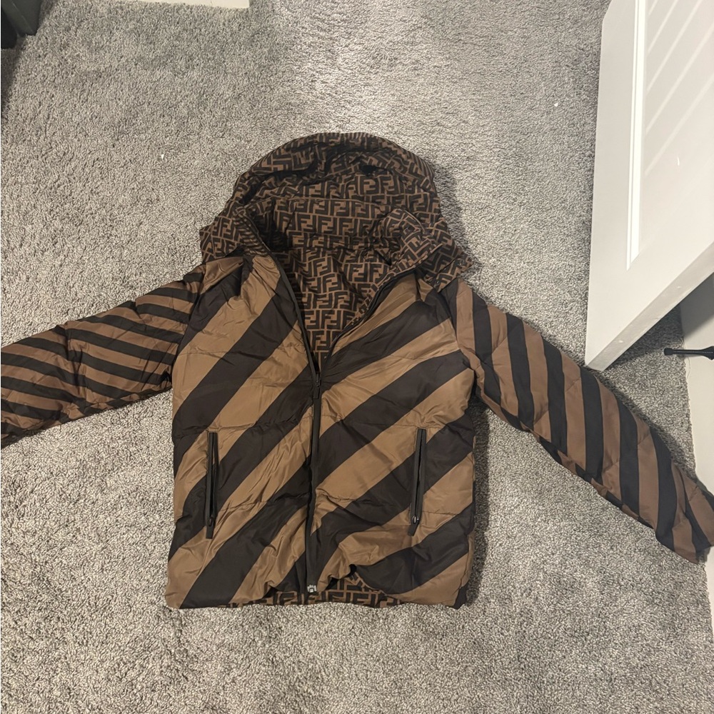 Fendi Brown and Black Puffer Jacket